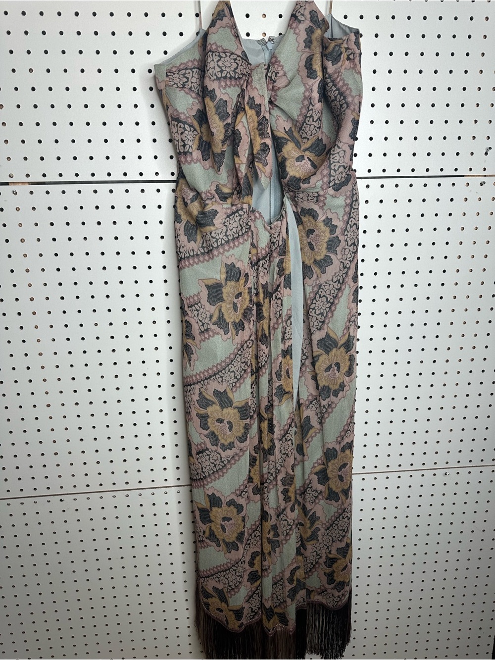 Anna Sui Floral Vintage size Small Midi Dress in Dusty Pink, Sage & Mustard